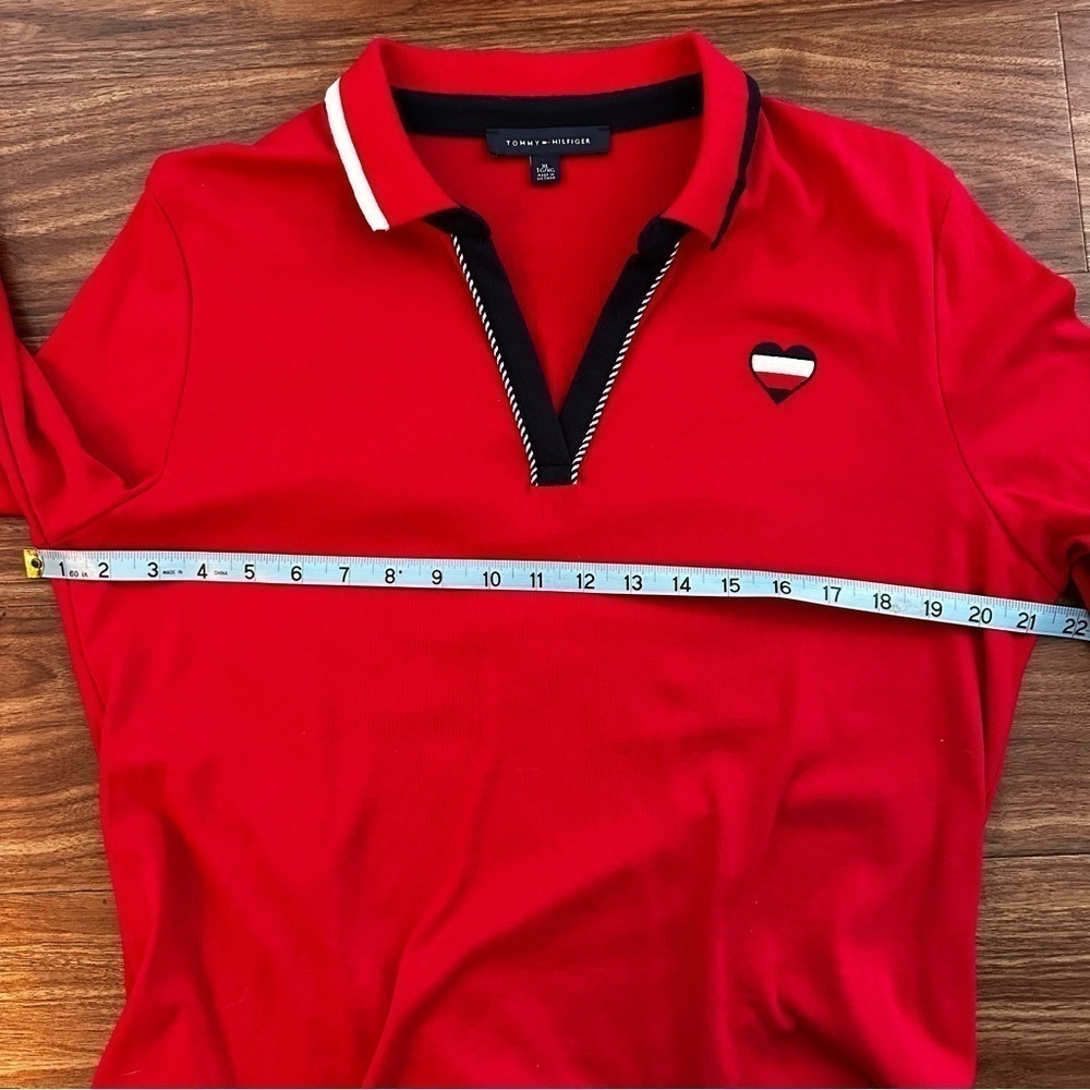 Tommy Hilfiger Cotton T-shirt Pull Over Dress Sz XL Chilli Pepper Red - Picture 9 of 9